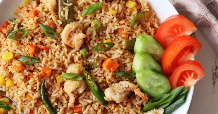 Desi Chinese Style Shrimp Fried Rice